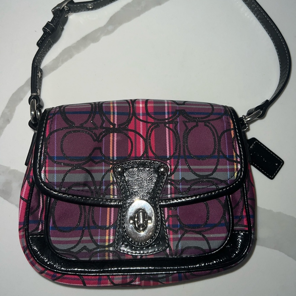 COACH SIGNATURE GLITTER TARTAN MULTICOLOR 90s Y2K